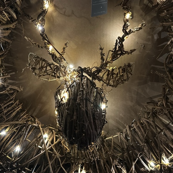 Pottery Barn Woodland Stag Lit Wreath BNIB - Picture 3 of 8